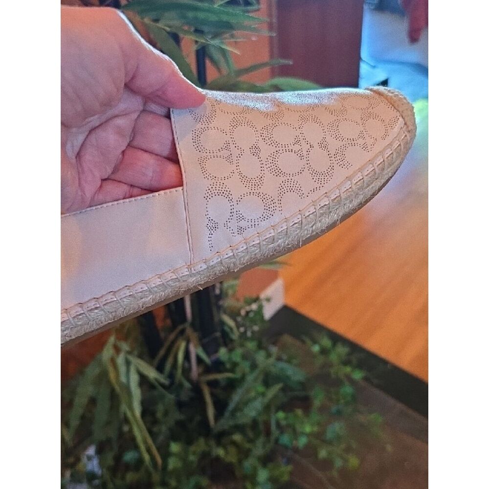 Coach Cream Logo Espadrille Slip-On Flats Size 9 - Picture 7 of 11